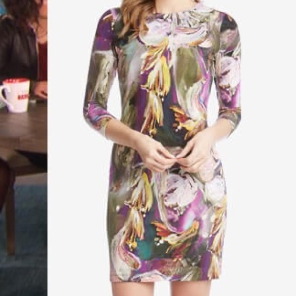 Karen Kane Multicolor Abstract 3/4 Sleeve Dress